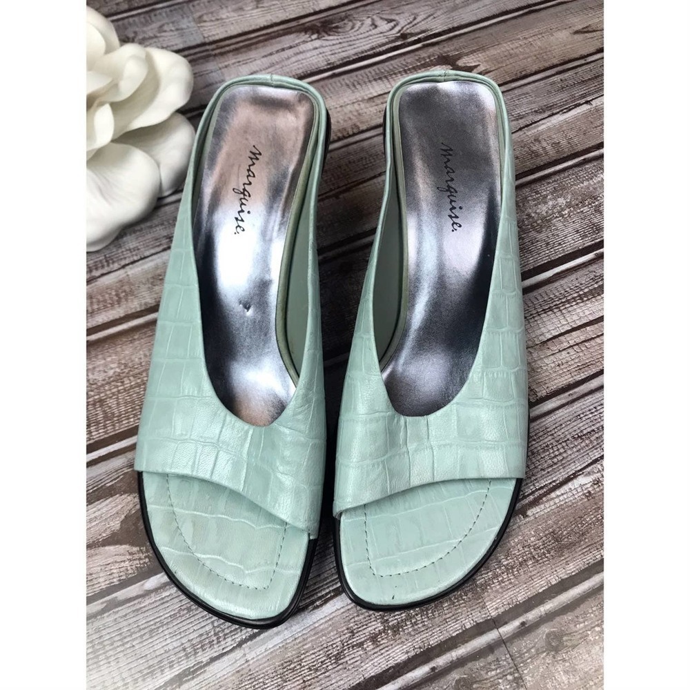 Marquise Leather embossed mules 0767